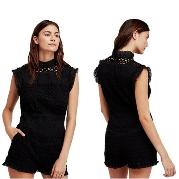 Free People Pants - Free People Victoria Romper 6 Eyelet Lace Crochet